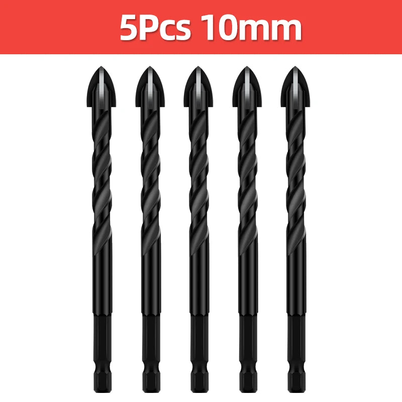 Cross Hex Drill Bit Set For Concrete Porcelain Tile Glass Metal Multifunction Drill Bits Kit Power Tools Drilling Drills