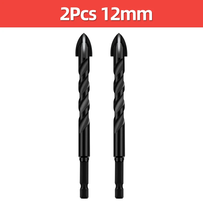 Cross Hex Drill Bit Set For Concrete Porcelain Tile Glass Metal Multifunction Drill Bits Kit Power Tools Drilling Drills